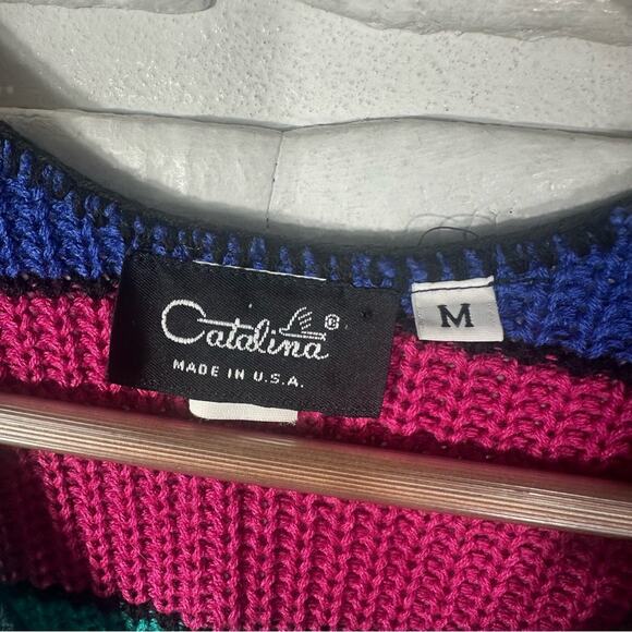 Vintage Multicolor Striped Sweater Top Size Medium - Picture 8 of 8